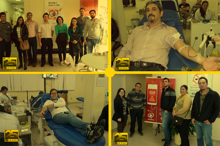 Colaboradores participam de campanha de doação de sangue no Hemepar